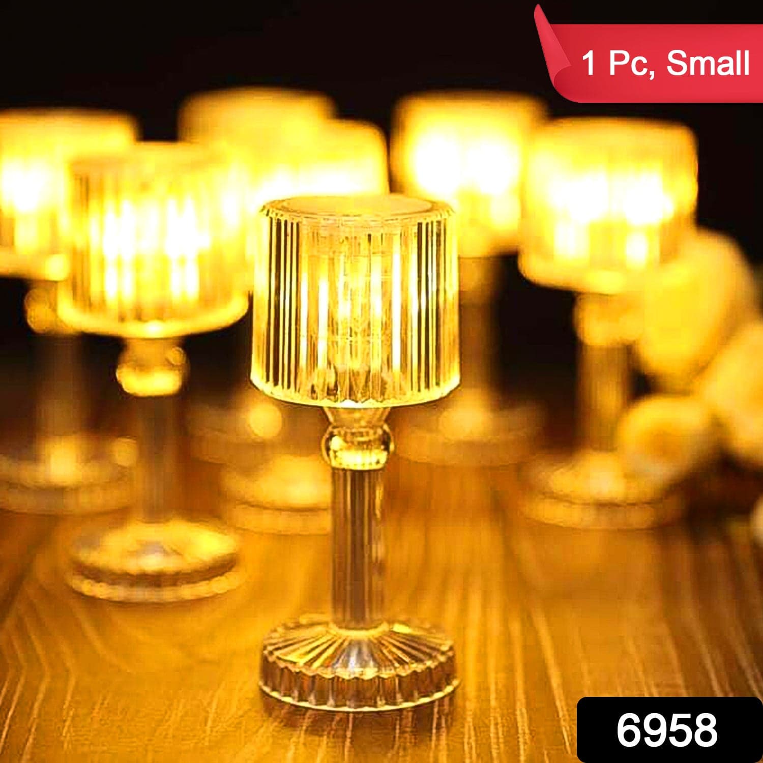 Mini Acrylic LED Desk Lamps Table Lamp Portable Crystal, Diwali (1 Pc / Small) thumbnail 2