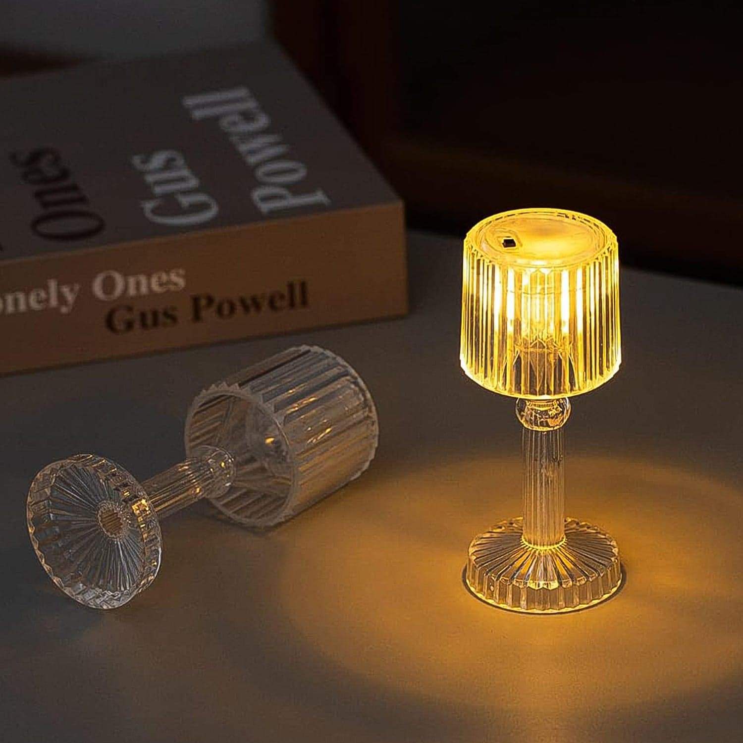 Mini Acrylic LED Desk Lamps Table Lamp Portable Crystal, Diwali (1 Pc / Small) thumbnail 3