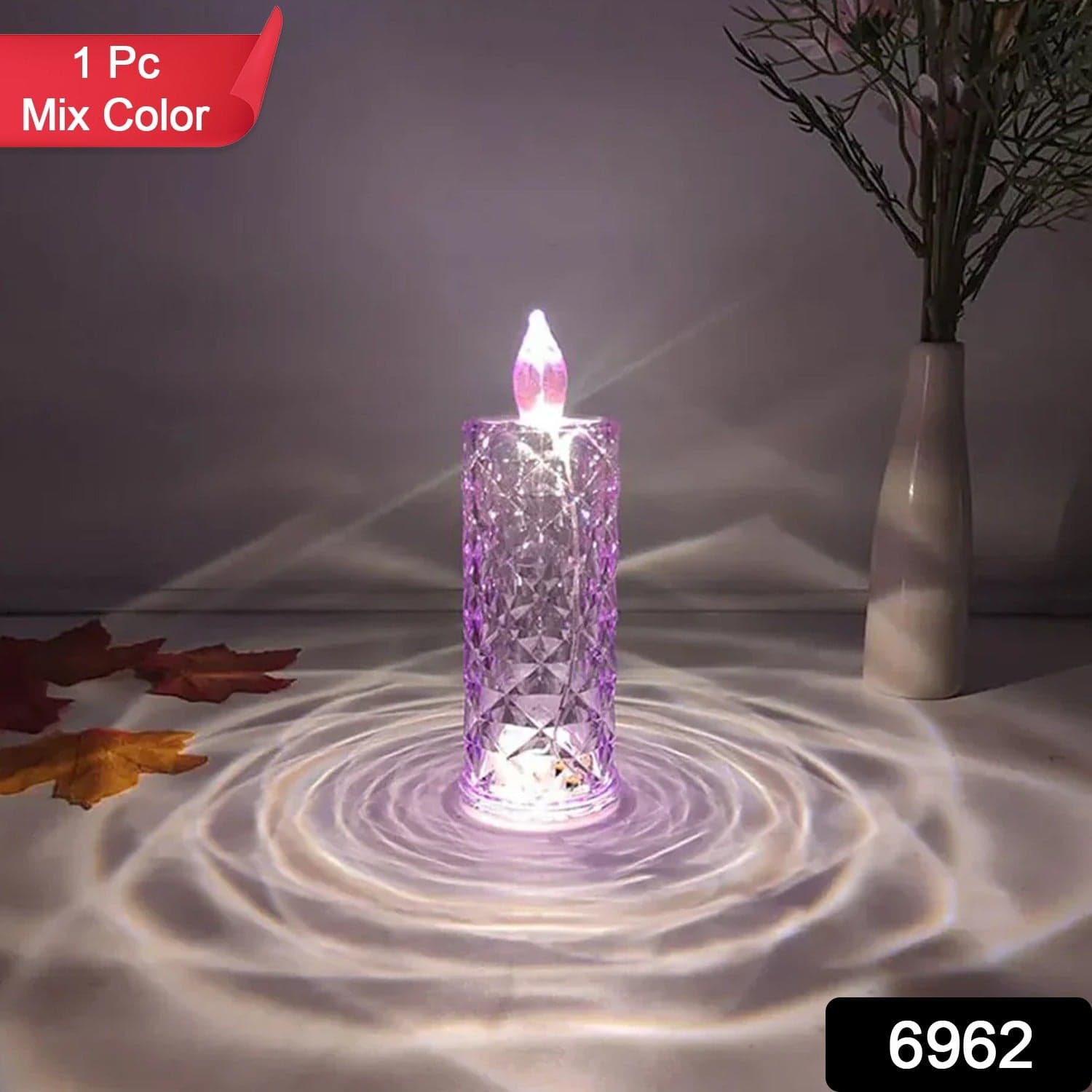 Candles for Home Decoration, Crystal Candlelight, Diwali (1 Pc / Multicolor) thumbnail 2