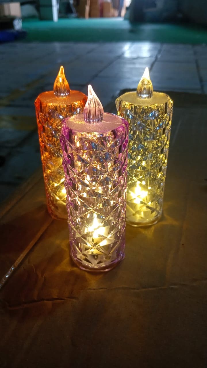 Candles for Home Decoration, Crystal Candlelight, Diwali (1 Pc / Multicolor) thumbnail 8