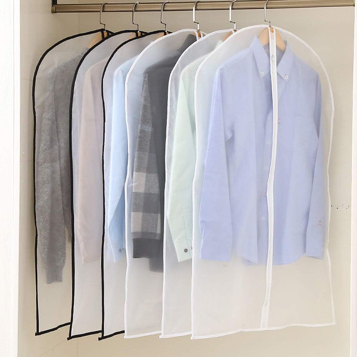 Foldable Non Woven Men's Coat Blazer Suit Cover (80—60 CM / 1 Pc / White Side Chain Suit Cover) thumbnail 3