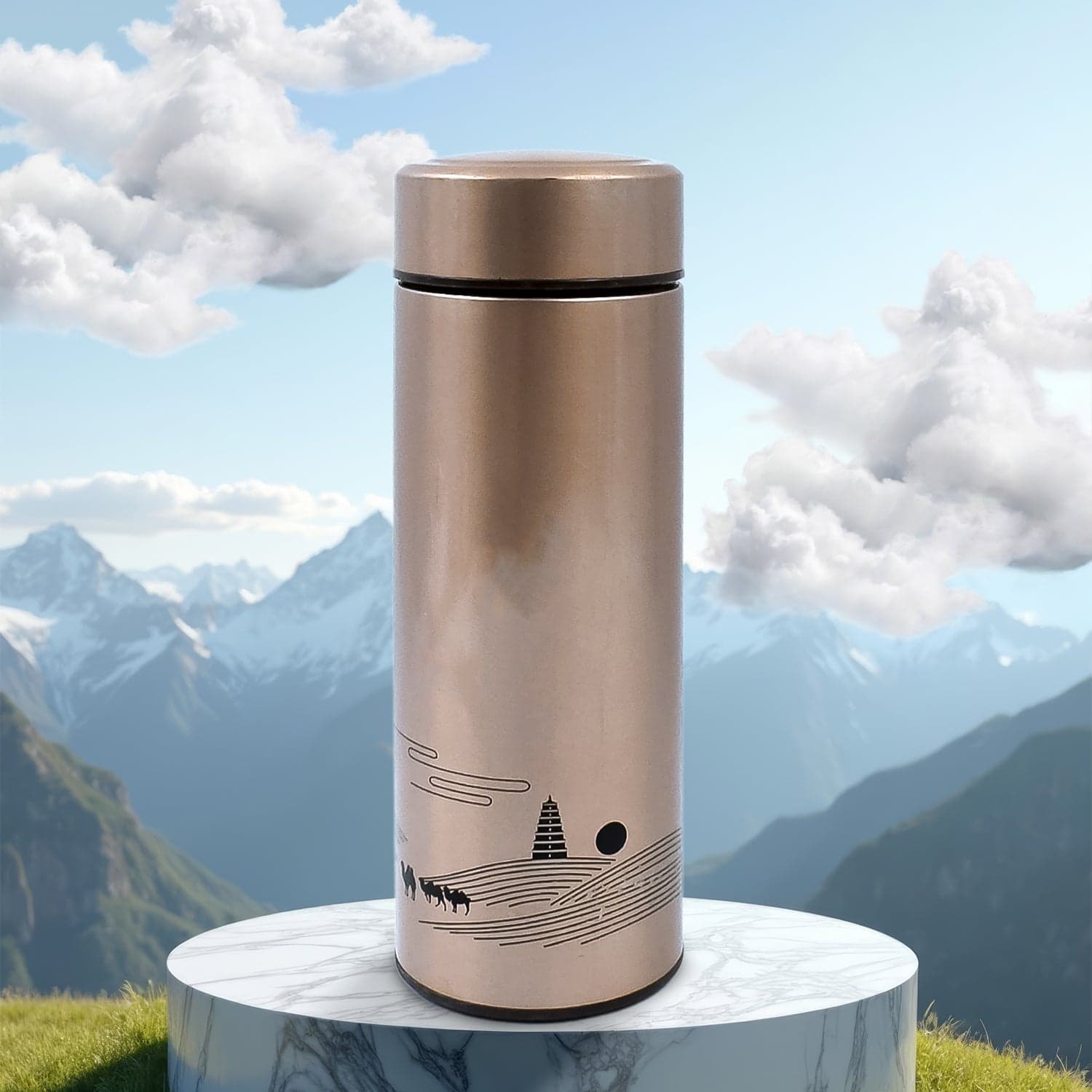 Vacuum Bottle, Double Wall Vacuum Mug, Stainless Steel water Bottle (350 ML Approx) thumbnail 1