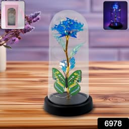 Led Powered Eternal Rose In Plastic Dome