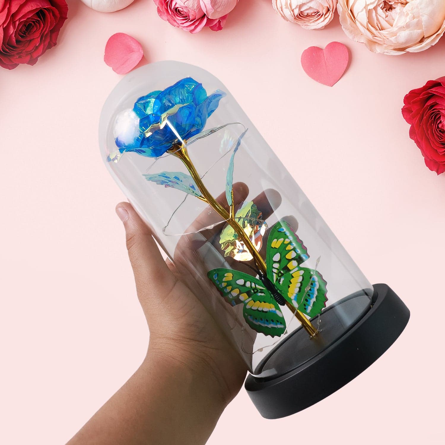 Led Powered Eternal Rose In Plastic Dome thumbnail 5