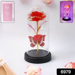 Elegant Led Eternal Rose In Plastic Dome
