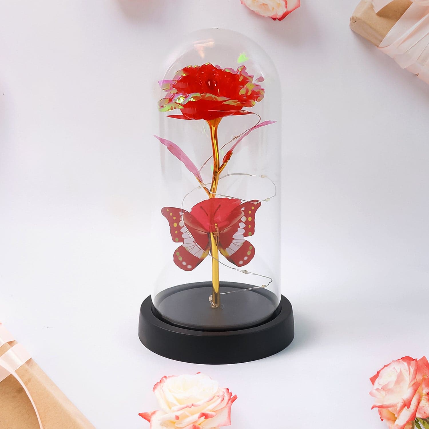 Elegant Led Eternal Rose In Plastic Dome thumbnail 3