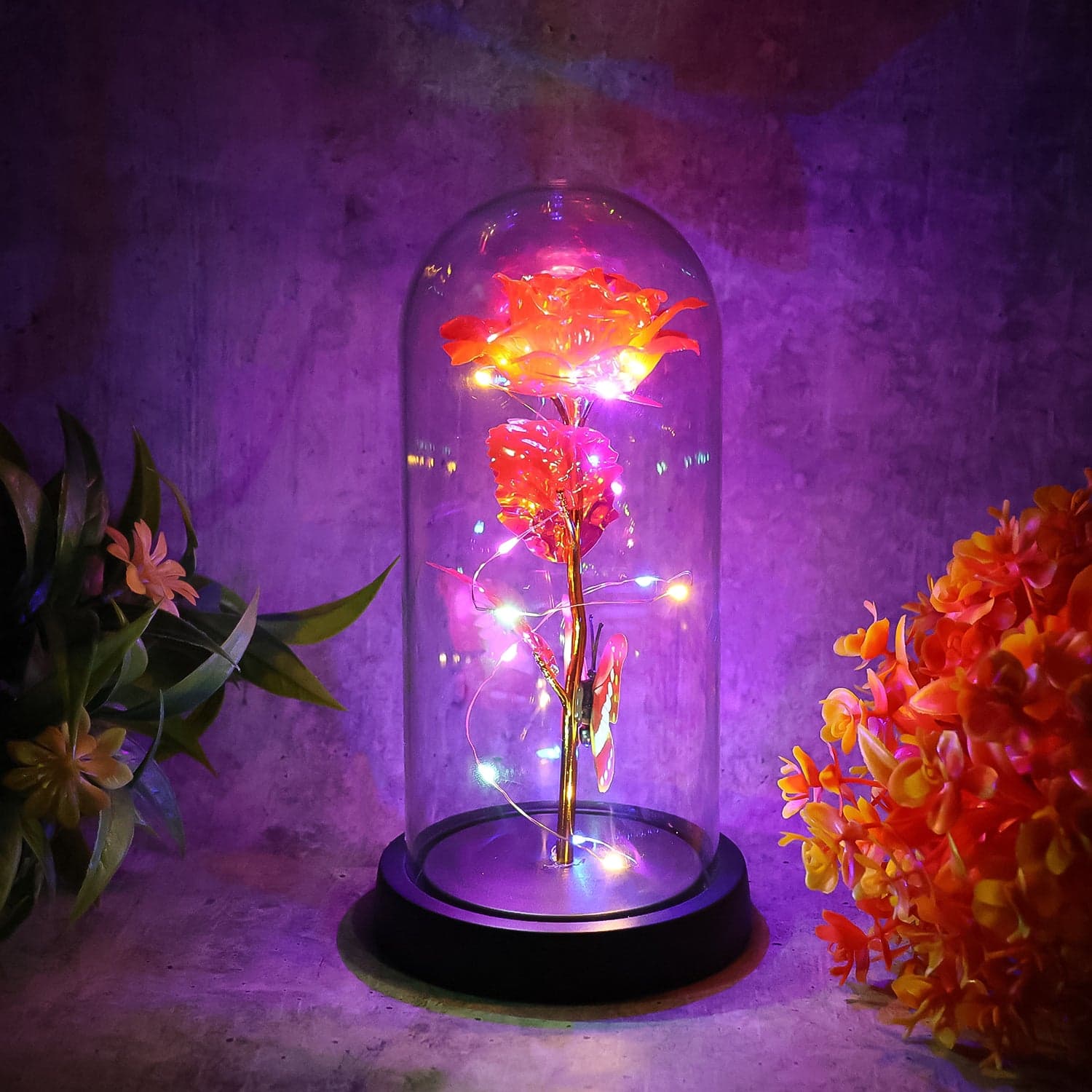 Elegant Led Eternal Rose In Plastic Dome thumbnail 5