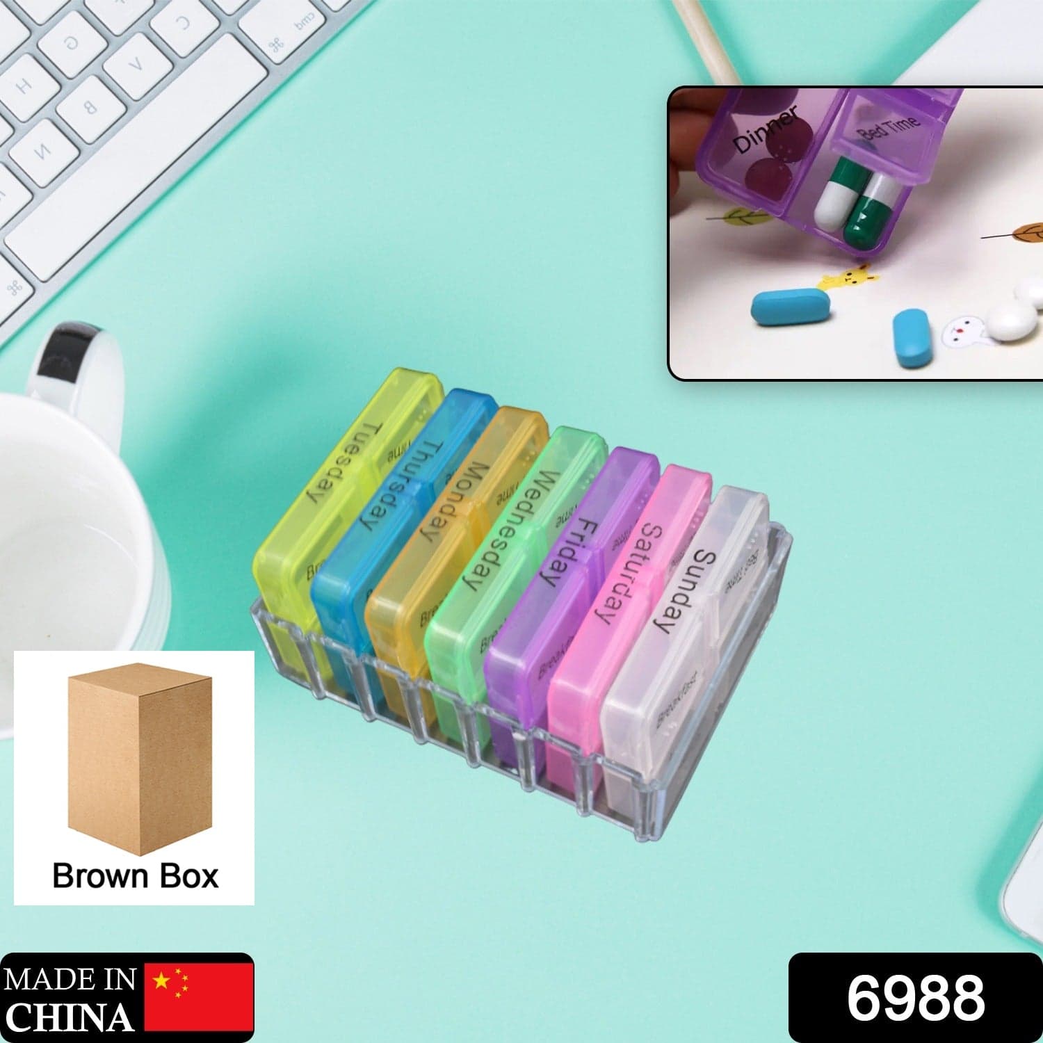 7 Days 4 Times Transparent Medicine Box 28 Grid Portable Large Capacity Travel thumbnail 2