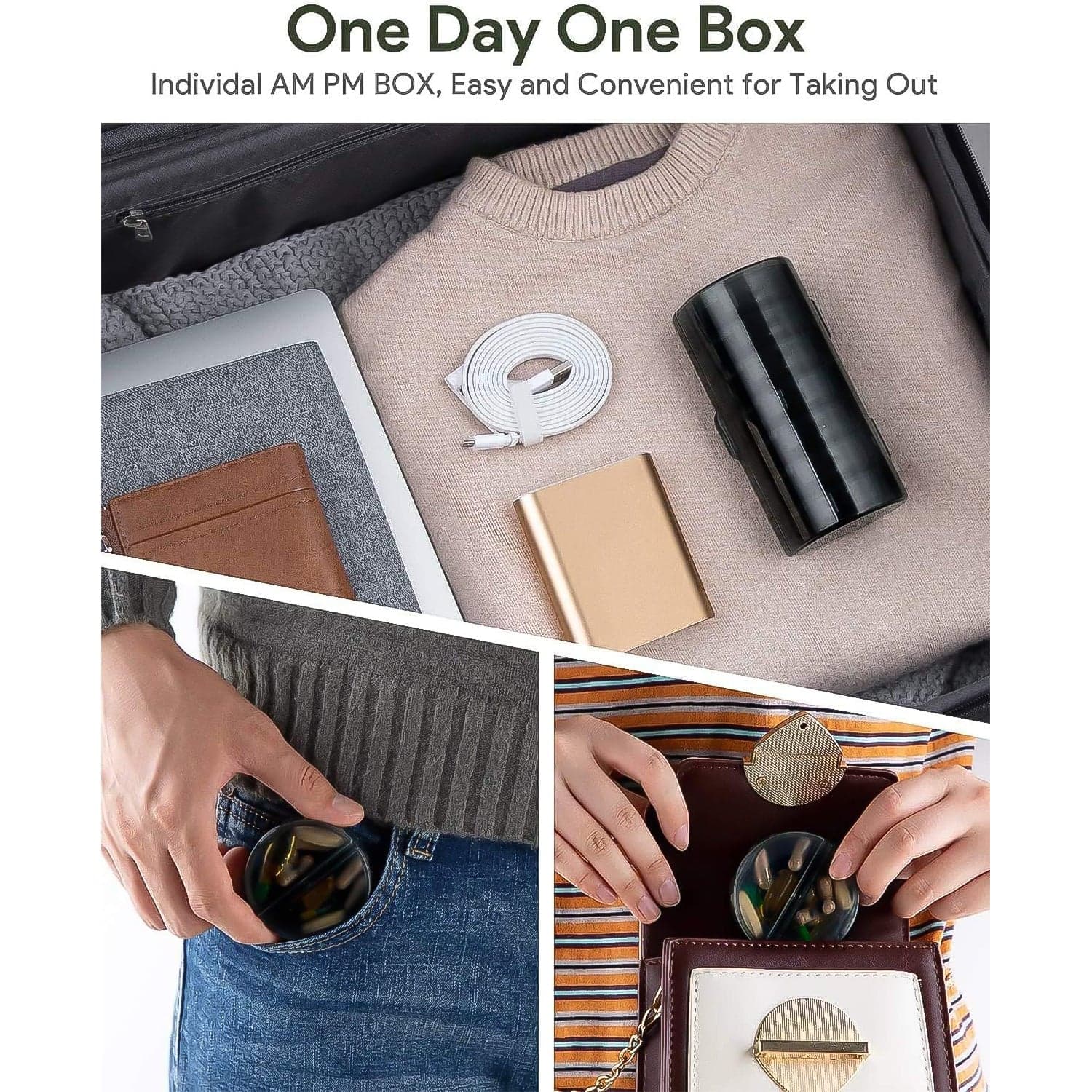 Weekly Pill Organizer 2 Times a Day Travel 7 Day Pill Box Twice a Day Daily Medicine Pill Case with Large Compartments thumbnail 7