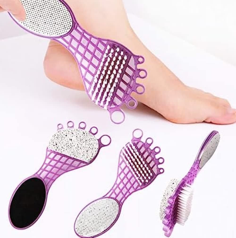 4 in 1 Pedicure Tool of Pumice, Brush, Scrubber & File for Soft Feet thumbnail 4