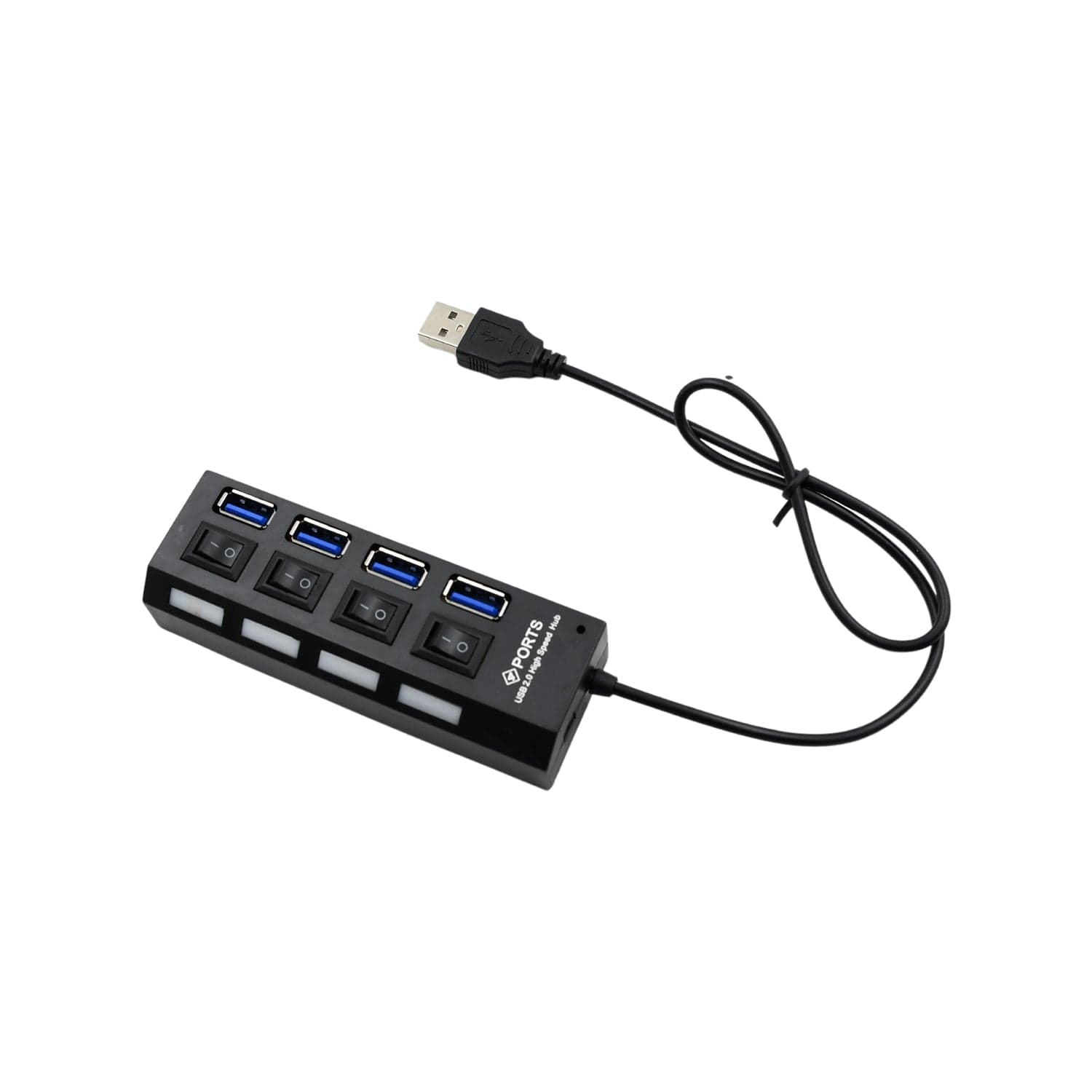4 Port Usb, Hub Usb 2.0 Hub Splitter High Speed With On/Off Switch Multi Led Adapter Compatible With Tablet Laptop Computer Notebook thumbnail 4