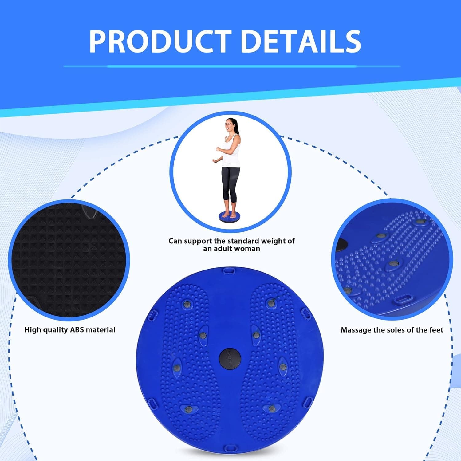 Magnetic Waist Twisting Disc With Acupressure Massage – Anti-Slip Balance Board For Home Fitness thumbnail 7
