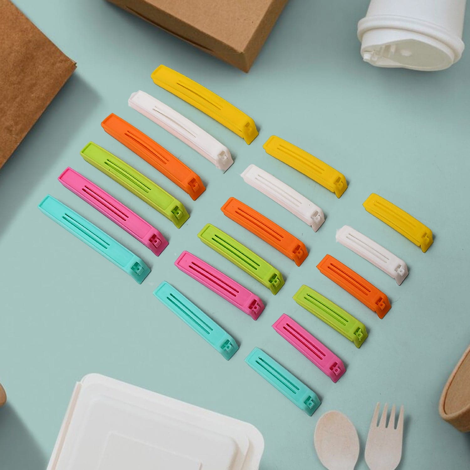Food Bag Clip Sealer of Airtight Plastic Clips for Snacks, Kitchen & Camping (18 Pc Set) thumbnail 3