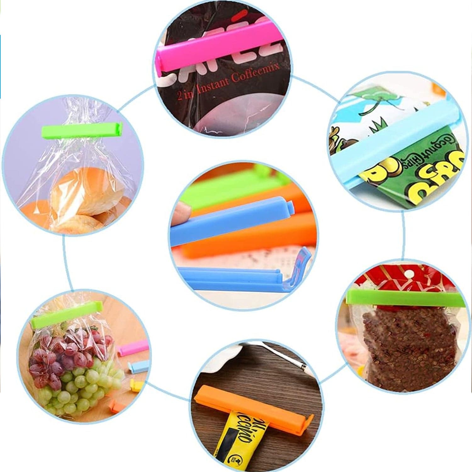 Food Bag Clip Sealer of Airtight Plastic Clips for Snacks, Kitchen & Camping (18 Pc Set) thumbnail 6