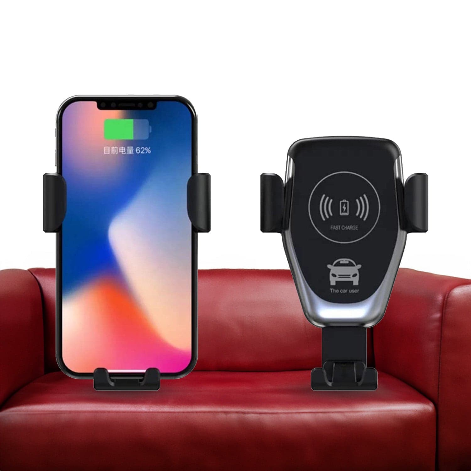 Car Phone Holder Wireless Car Charger 10W Qi Fast Charging Car Charger Gravity Auto Clamping 360‚° Rotation Air Vent Car Mount Holder thumbnail 7