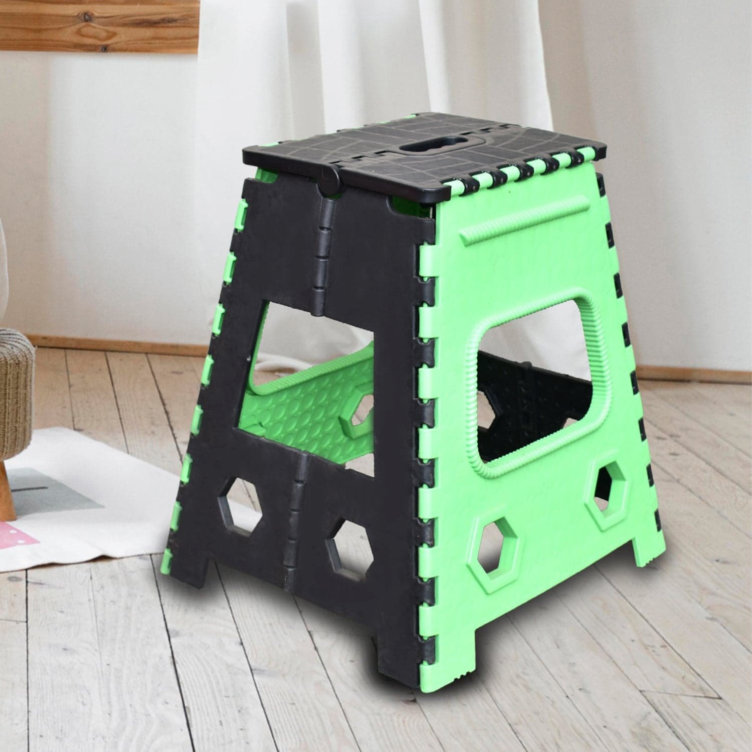 1pc 18inch Folding Stool for Adults and Kids, Also For Kitchen Stepping With (Brown Box) thumbnail 1