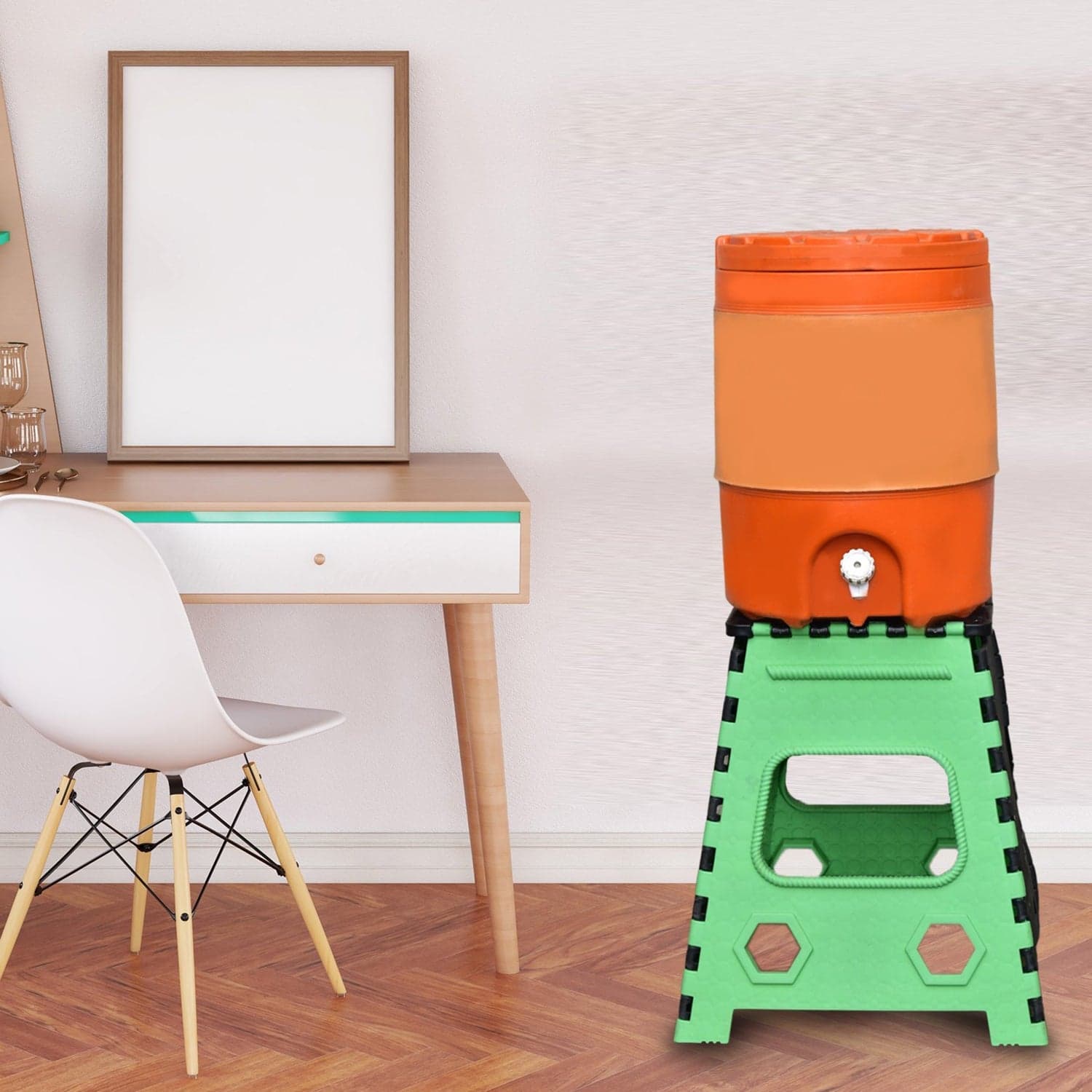 1pc 18inch Folding Stool for Adults and Kids, Also For Kitchen Stepping With (Brown Box) thumbnail 7