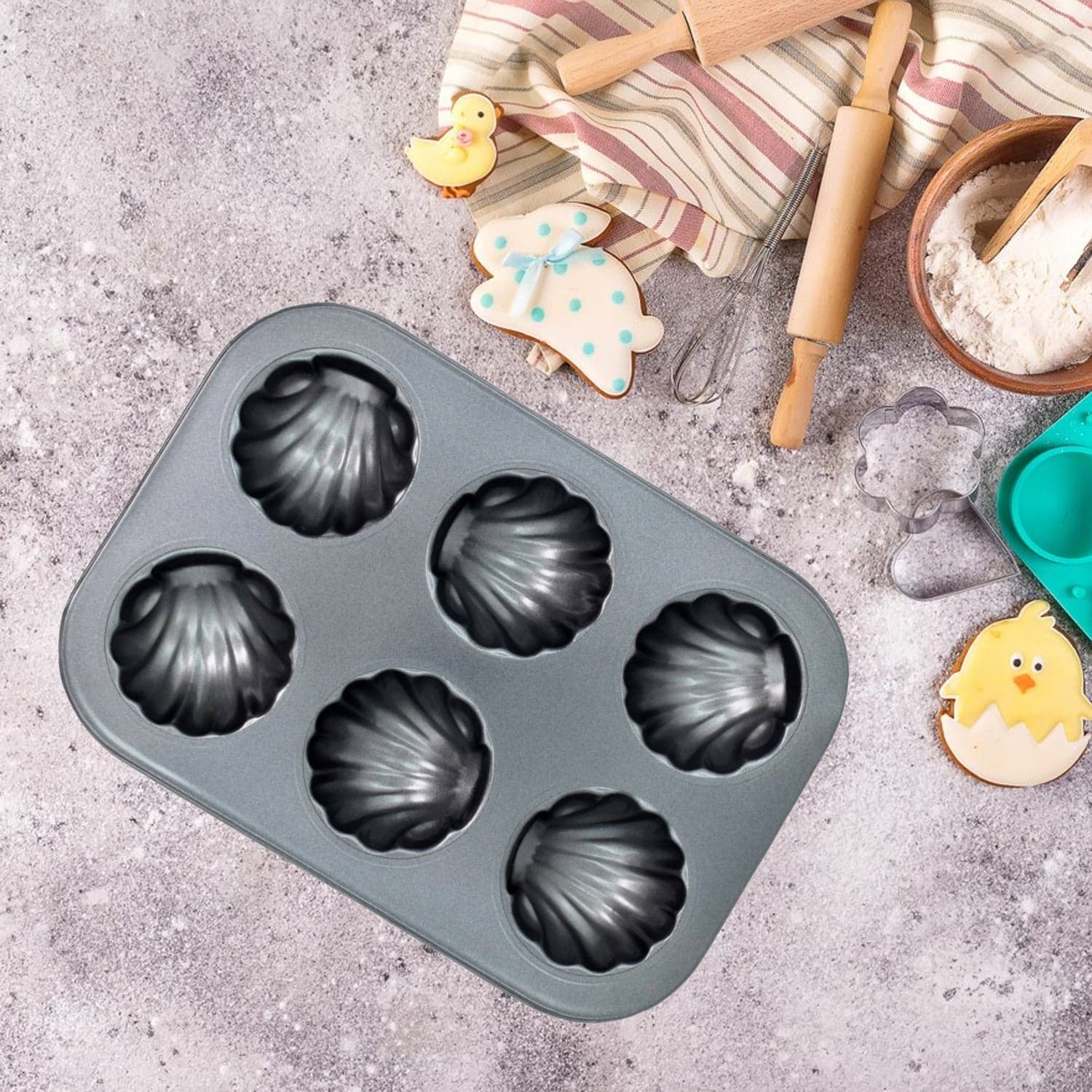 6 slot Non-Stick Muffins Cupcake Pancake Baking Molds Tray thumbnail 3
