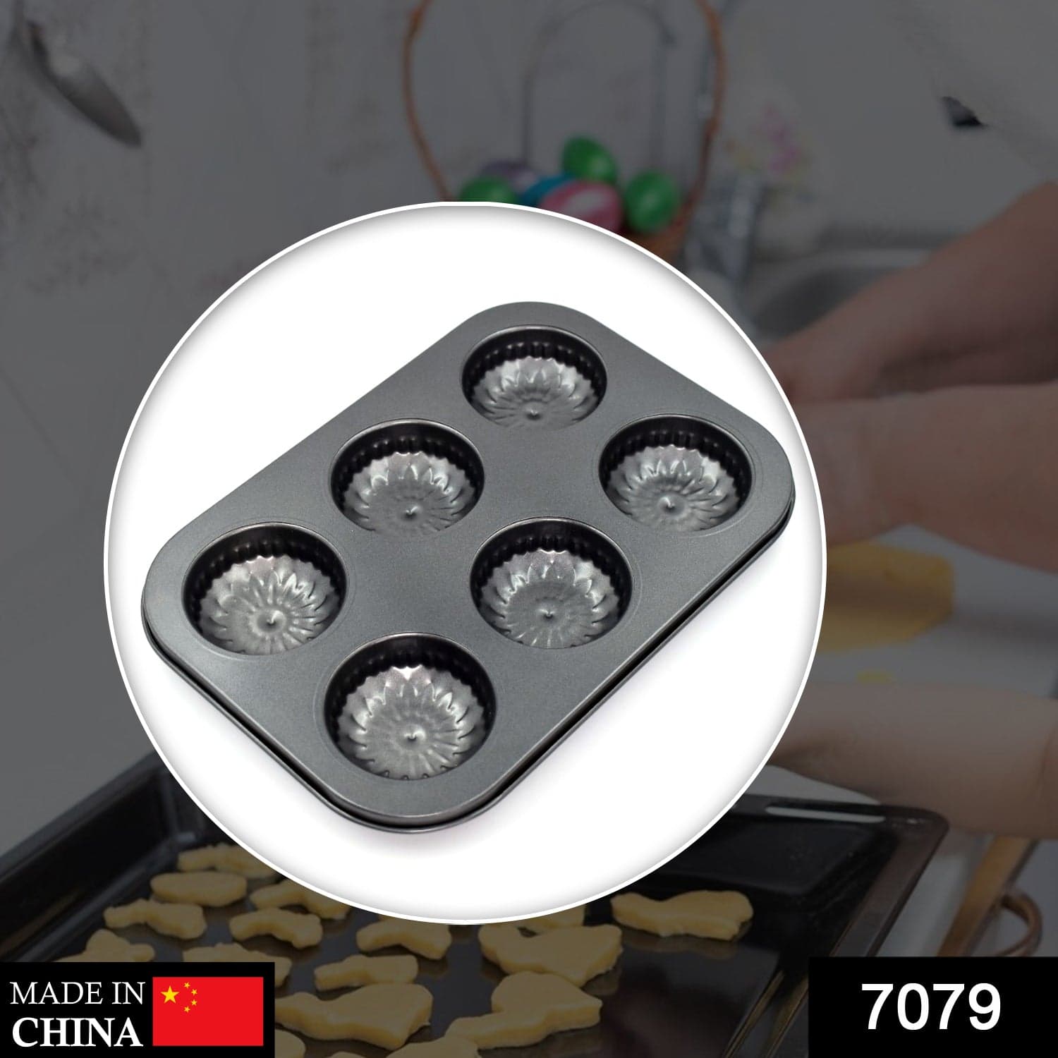 6 slot Non-Stick Muffins Cupcake Pancake Baking Molds thumbnail 2