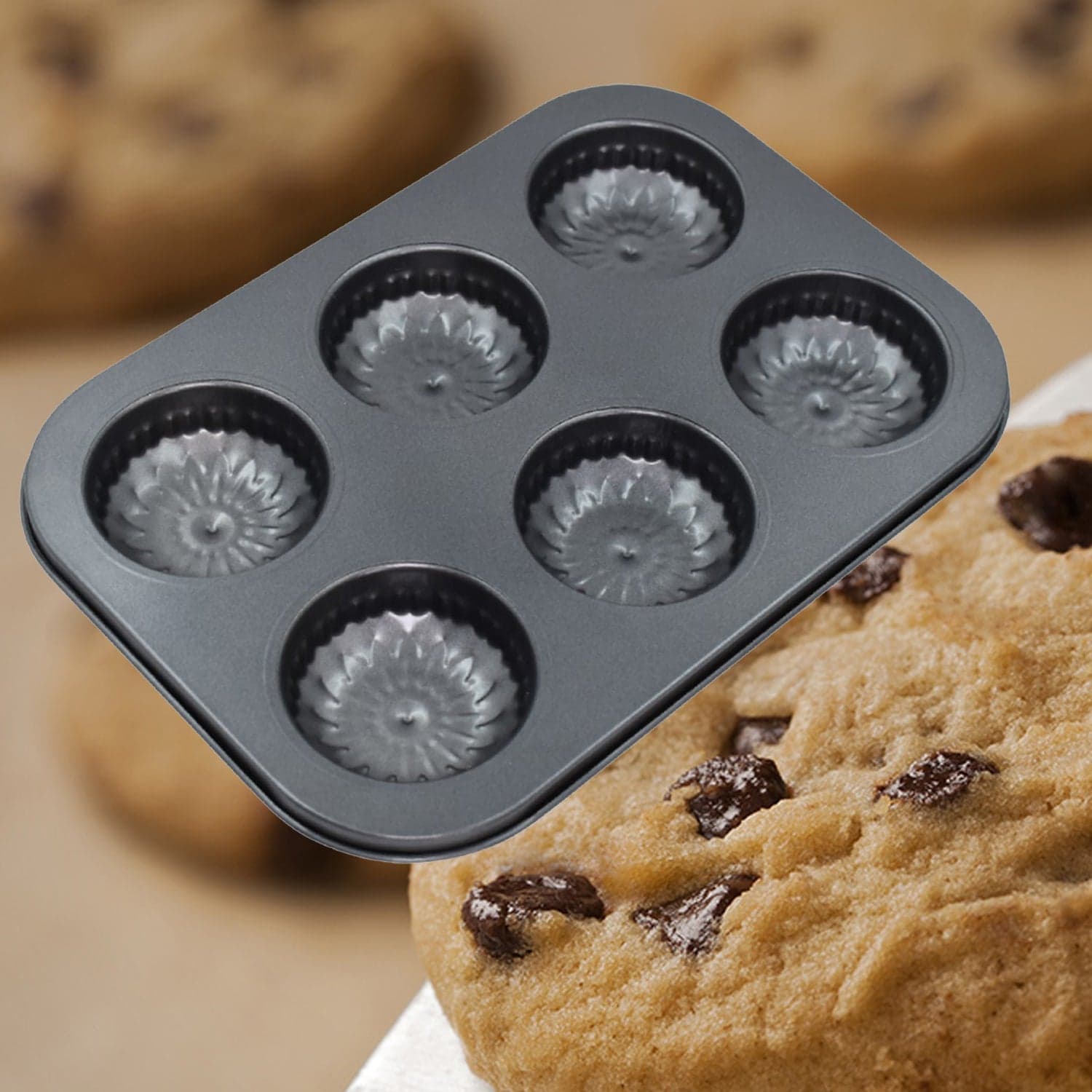 6 slot Non-Stick Muffins Cupcake Pancake Baking Molds thumbnail 5