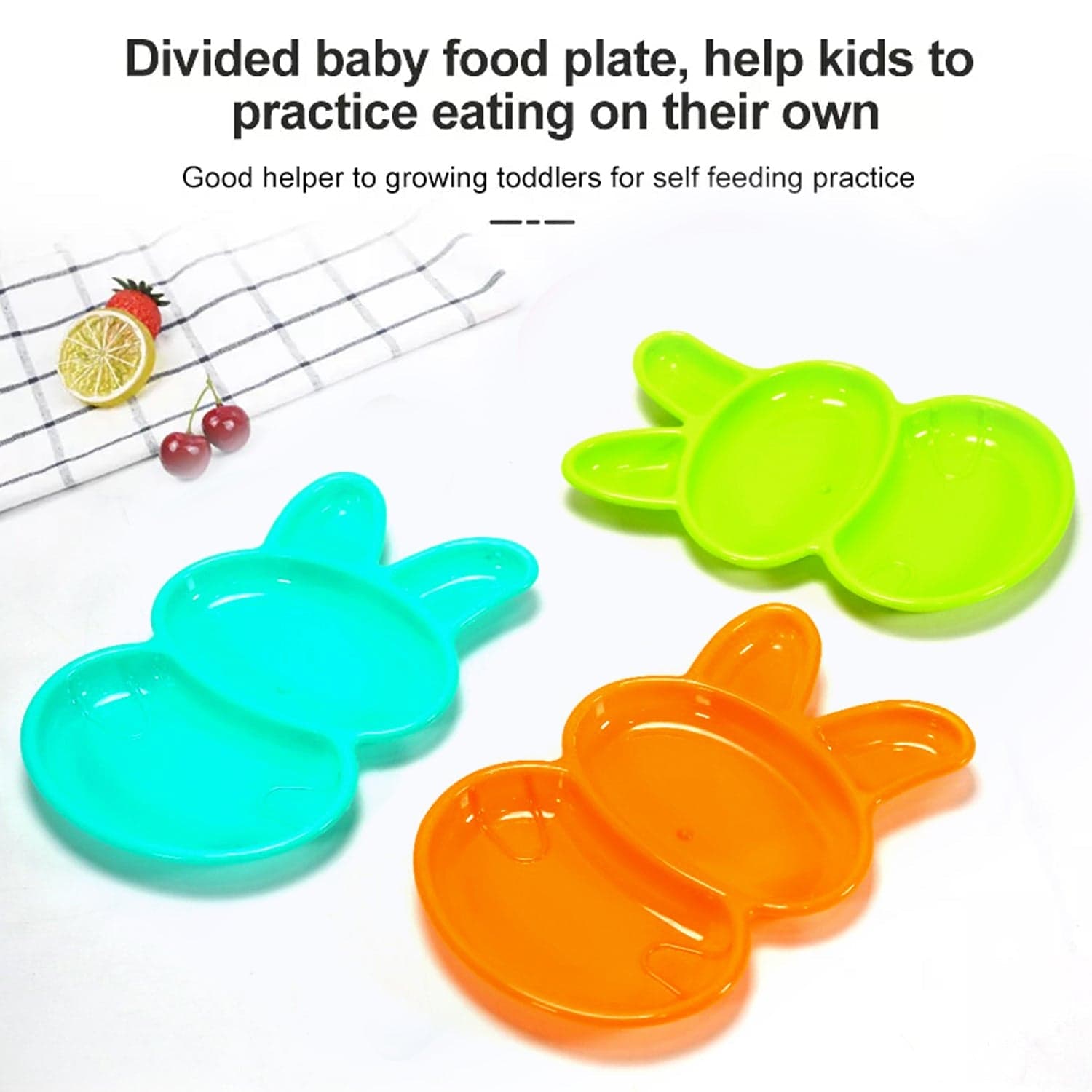 6-Piece Rabbit Shape Dish Set for Kids (Multicolor) thumbnail 3