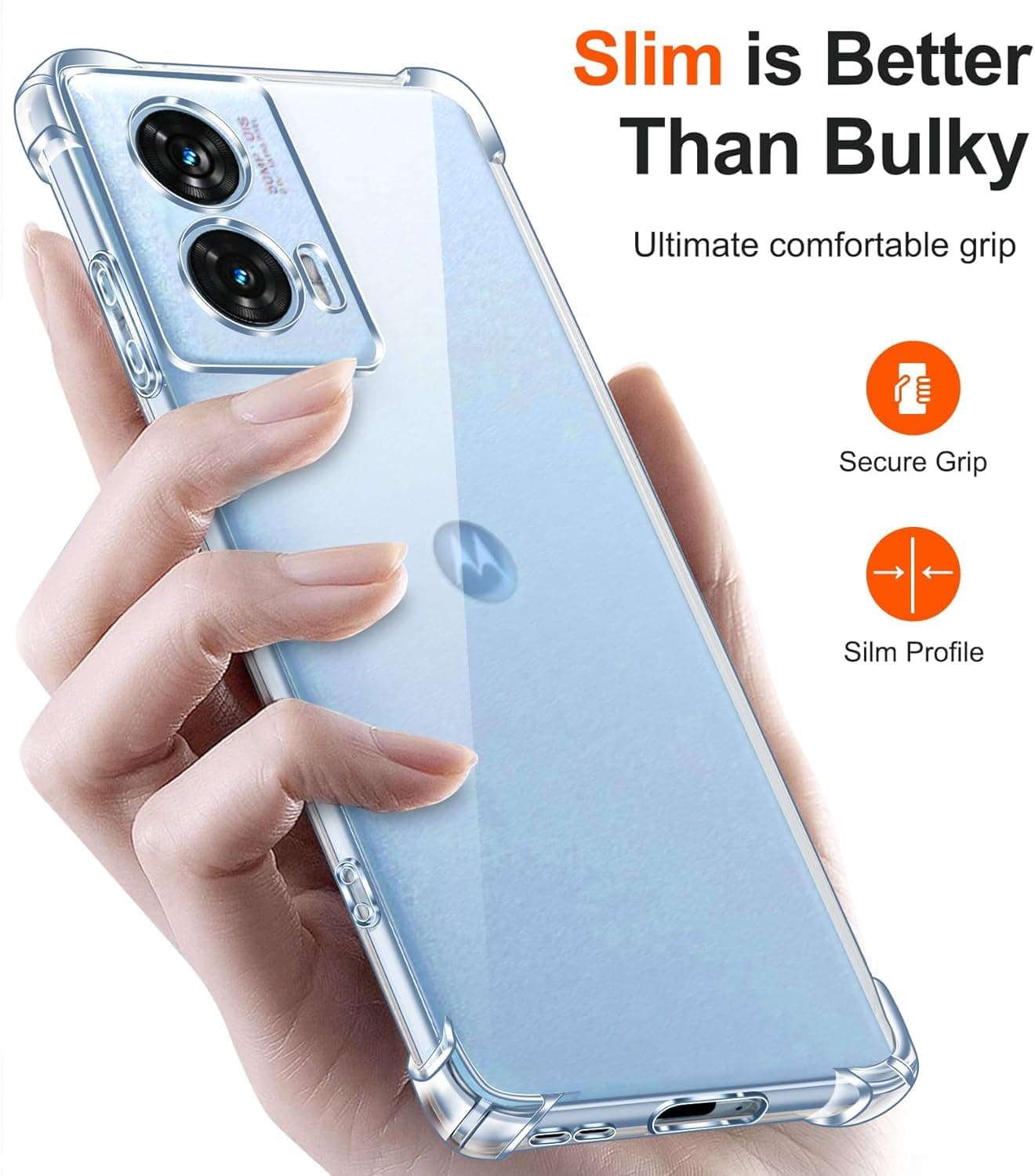 Transparent Shockproof Silicone Protective Back Cover For Motorola Edge 50 Fusion  thumbnail 6