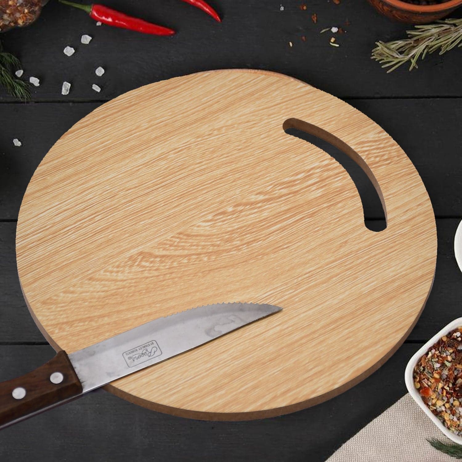 Wooden Round Chopping Board For Chopping Fruit & Vegetable thumbnail 6