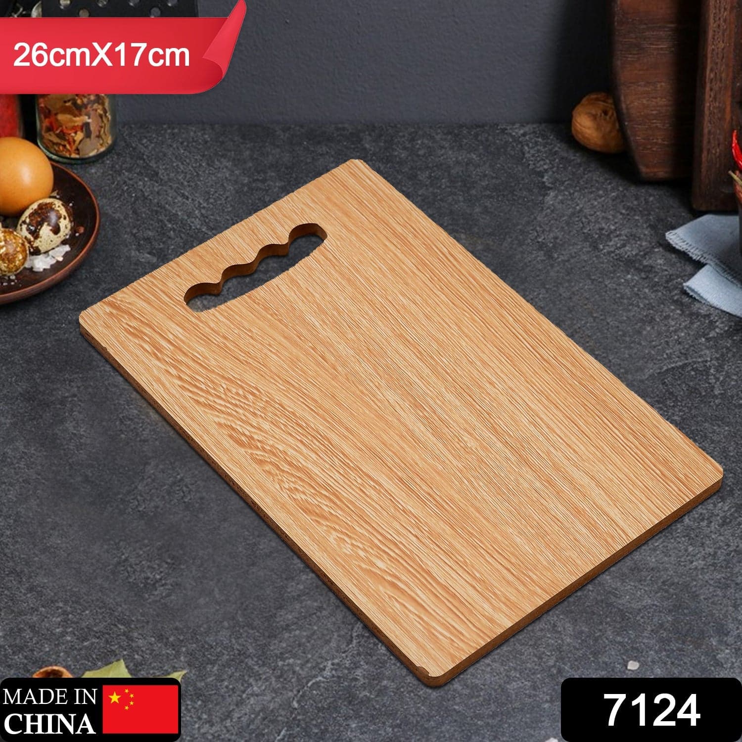 Wooden Chopping Board 26x17 Chopping Vegetable & fruits For Home & Kitchen Use thumbnail 2