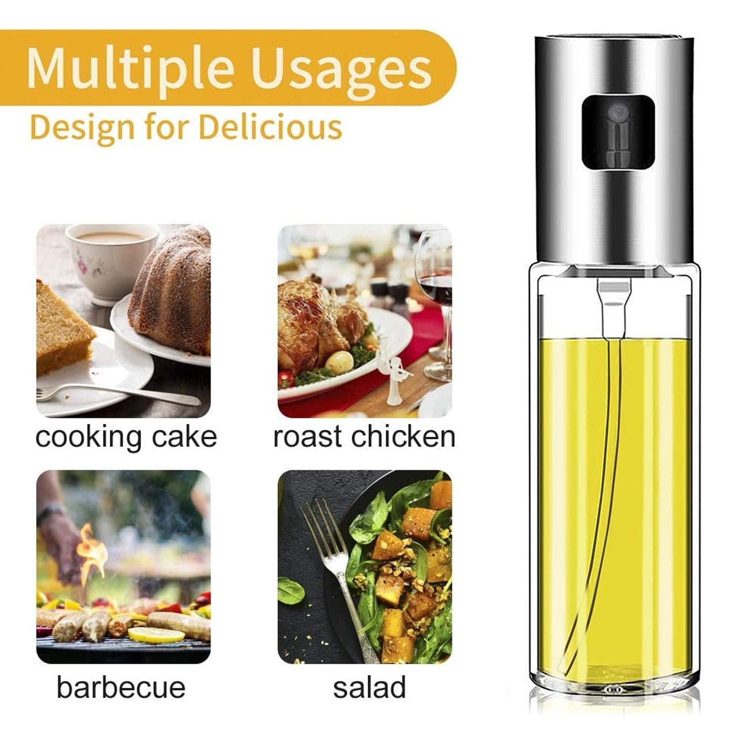 Oil Sprayer Dispenser Glass Bottle for Cooking & Multi-Use thumbnail 4