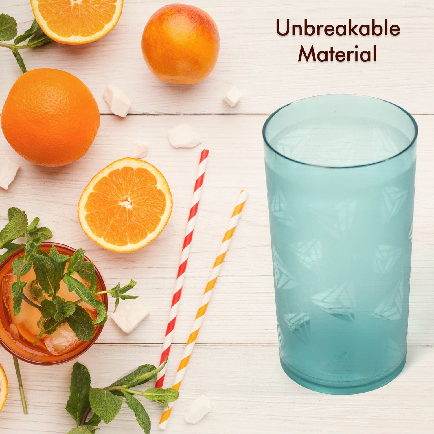 Round Plastic Water Glass Juice Beer Wine Plastic Unbreakable Transparent Glass Set ( 300ml 6pc ) thumbnail 3