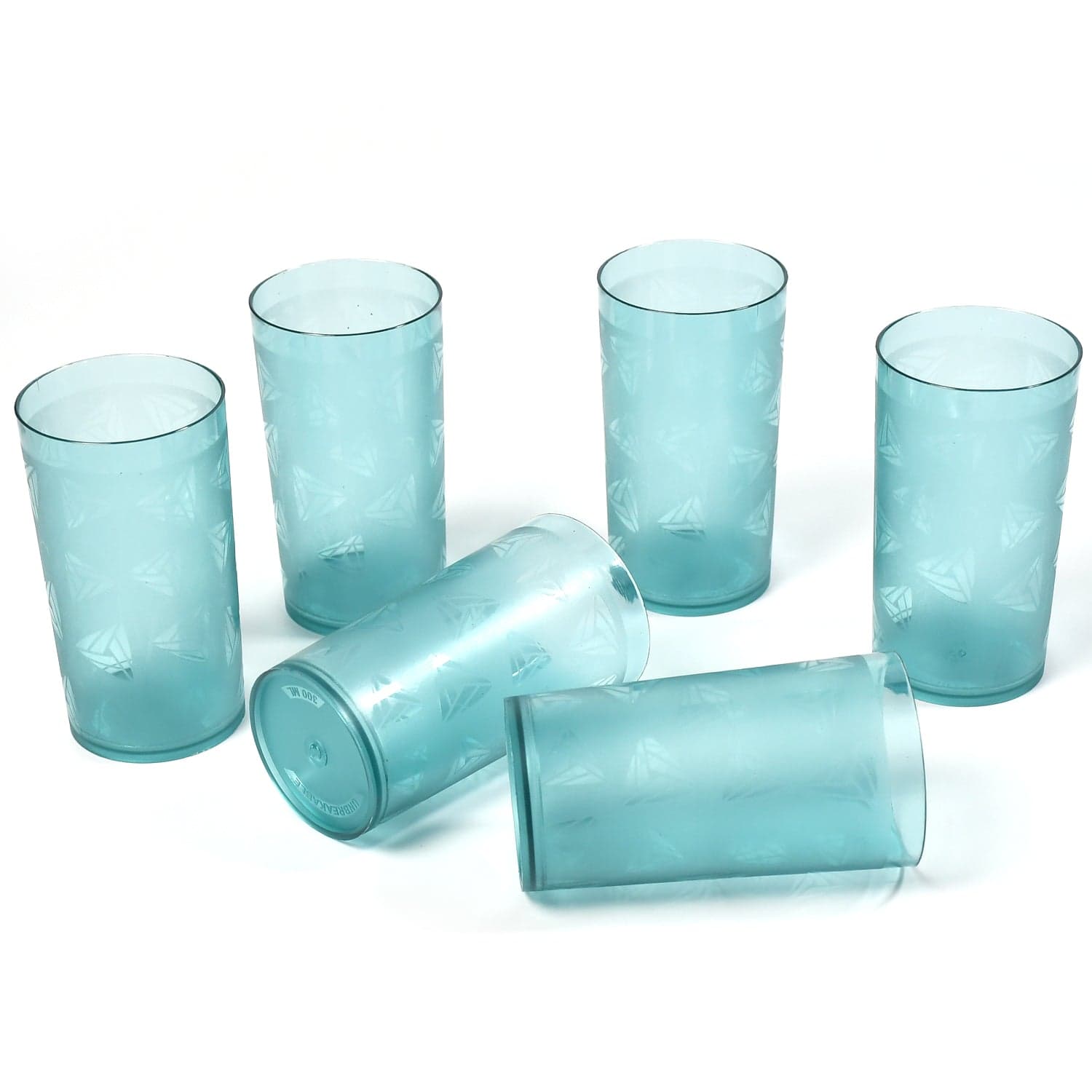 Round Plastic Water Glass Juice Beer Wine Plastic Unbreakable Transparent Glass Set ( 300ml 6pc ) thumbnail 4