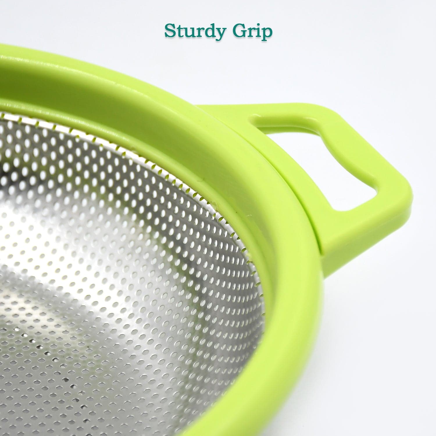 Stainless Steel Colander With Handle, Large Metal Green Strainer For Pasta, Spaghetti, Berry, Veggies, Fruits, Kitchen Food Colander, Dishwasher Safe thumbnail 7