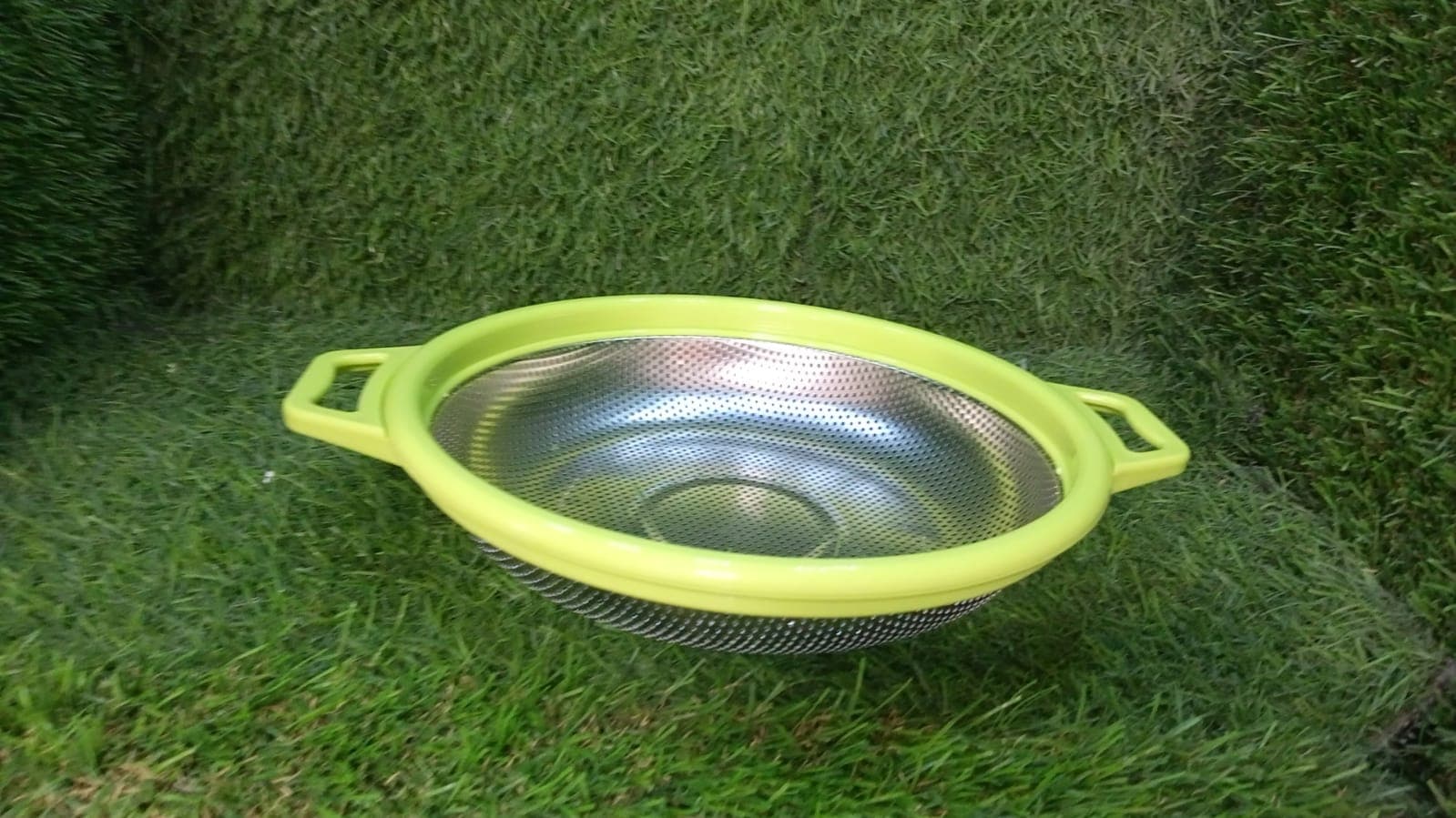 Stainless Steel Colander With Handle, Large Metal Green Strainer For Pasta, Spaghetti, Berry, Veggies, Fruits, Kitchen Food Colander, Dishwasher Safe thumbnail 9