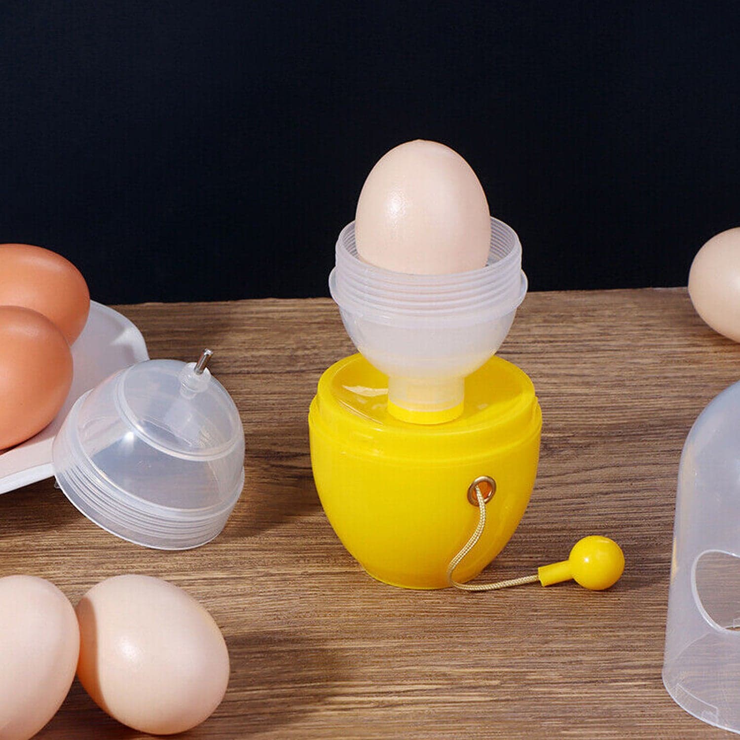 MANUAL EGG PULLER SCRAMBLER HOUSEHOLD WHITE EGG YOLK MIXER KITCHEN TOOL MIX MANUAL SCRAMBLER CONVENIENT WITHOUT BREAKING EGGS. thumbnail 4