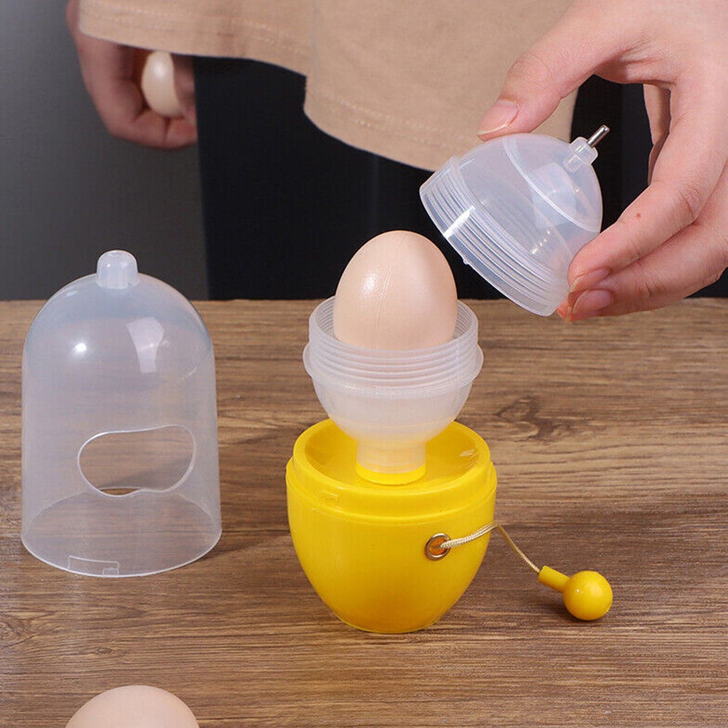 MANUAL EGG PULLER SCRAMBLER HOUSEHOLD WHITE EGG YOLK MIXER KITCHEN TOOL MIX MANUAL SCRAMBLER CONVENIENT WITHOUT BREAKING EGGS. thumbnail 5