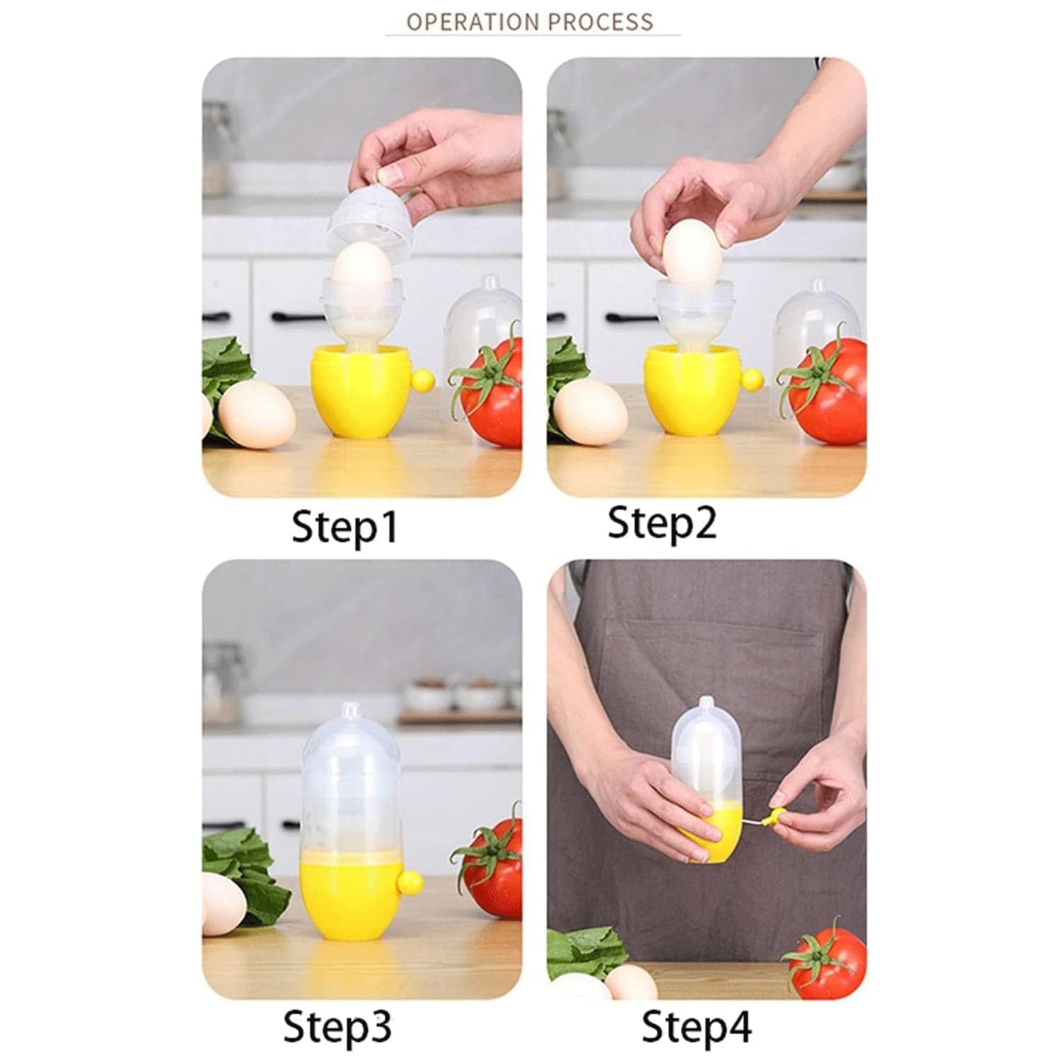 MANUAL EGG PULLER SCRAMBLER HOUSEHOLD WHITE EGG YOLK MIXER KITCHEN TOOL MIX MANUAL SCRAMBLER CONVENIENT WITHOUT BREAKING EGGS. thumbnail 7