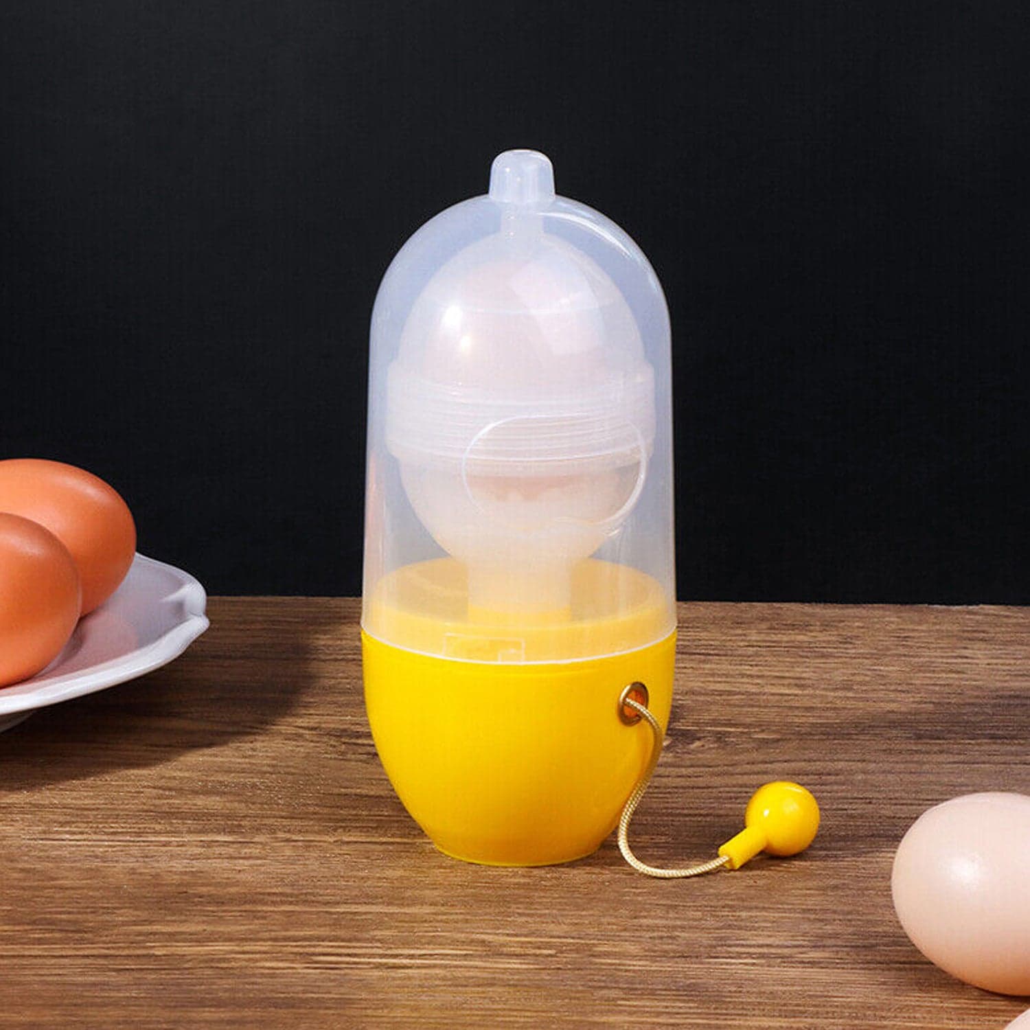MANUAL EGG PULLER SCRAMBLER HOUSEHOLD WHITE EGG YOLK MIXER KITCHEN TOOL MIX MANUAL SCRAMBLER CONVENIENT WITHOUT BREAKING EGGS. thumbnail 8