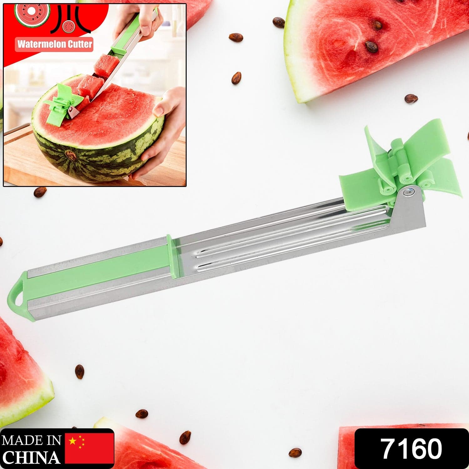 Stainless Steel Washable Watermelon Cutter of Windmill Slicer & Peeler thumbnail 2