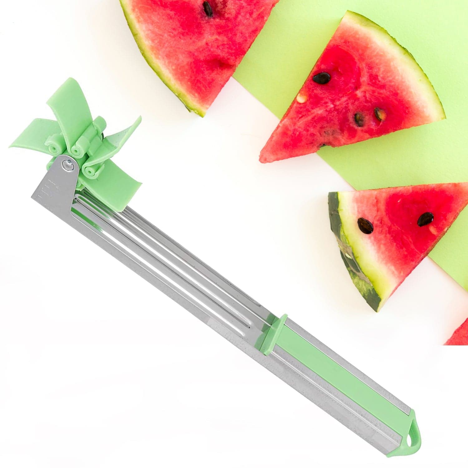 Stainless Steel Washable Watermelon Cutter of Windmill Slicer & Peeler thumbnail 3