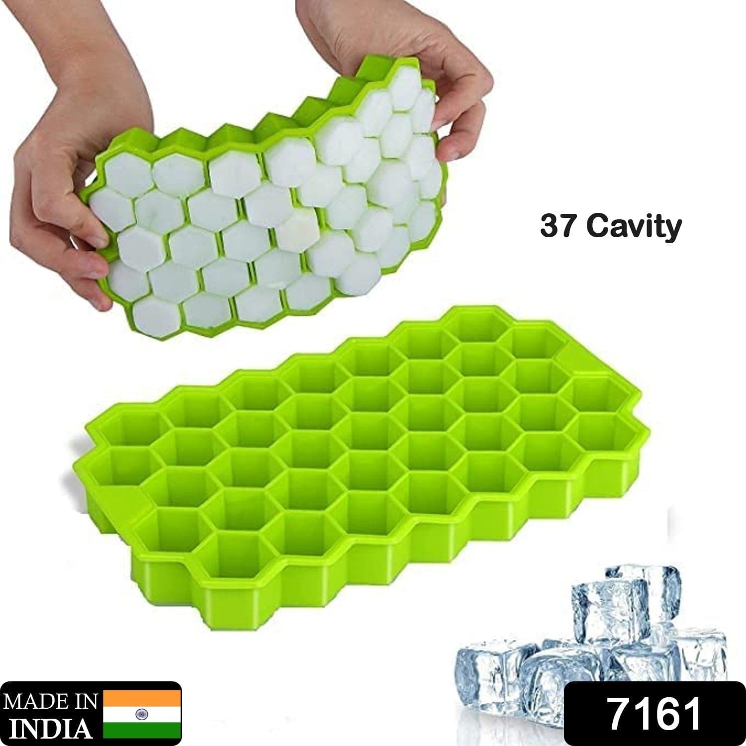 Flexible Silicone Ice Cube Tray, 37 Small Cubes , Fridge Use thumbnail 2