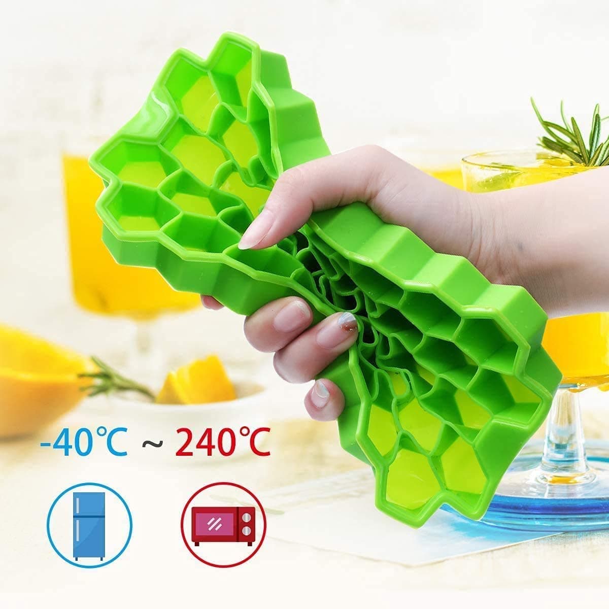 Flexible Silicone Ice Cube Tray, 37 Small Cubes , Fridge Use thumbnail 7