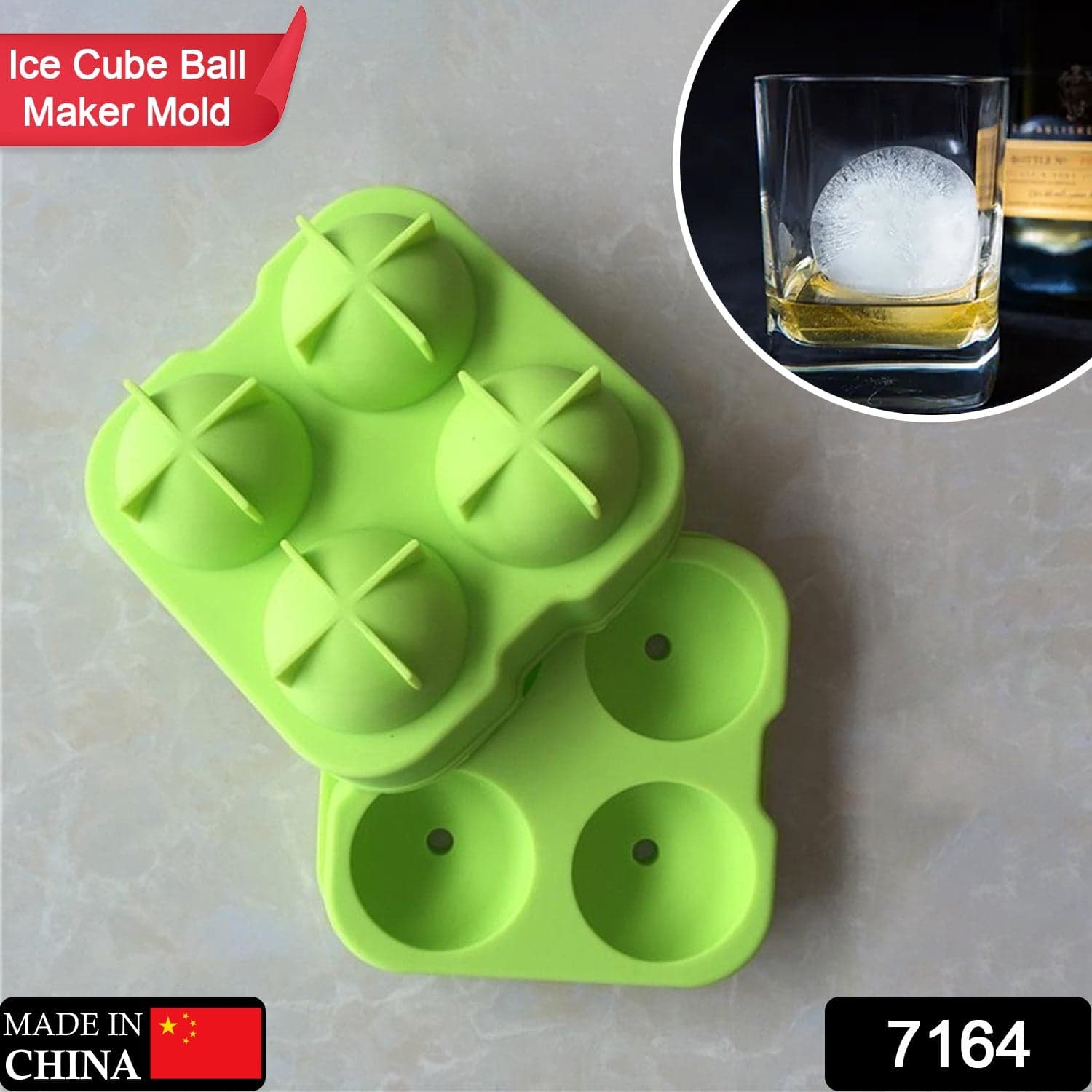 Ice Trays for Freezer Whiskey Ice Cube Plastic Ball Maker Mold Sphere Mould 4 Holes New Ice Balls Party Brick Round Tray Bar Tool ice for Whiskey thumbnail 2