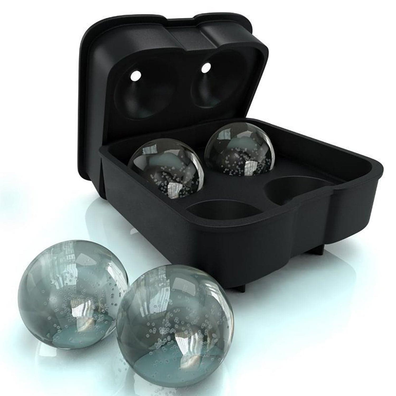 Ice Trays for Freezer Whiskey Ice Cube Plastic Ball Maker Mold Sphere Mould 4 Holes New Ice Balls Party Brick Round Tray Bar Tool ice for Whiskey thumbnail 4