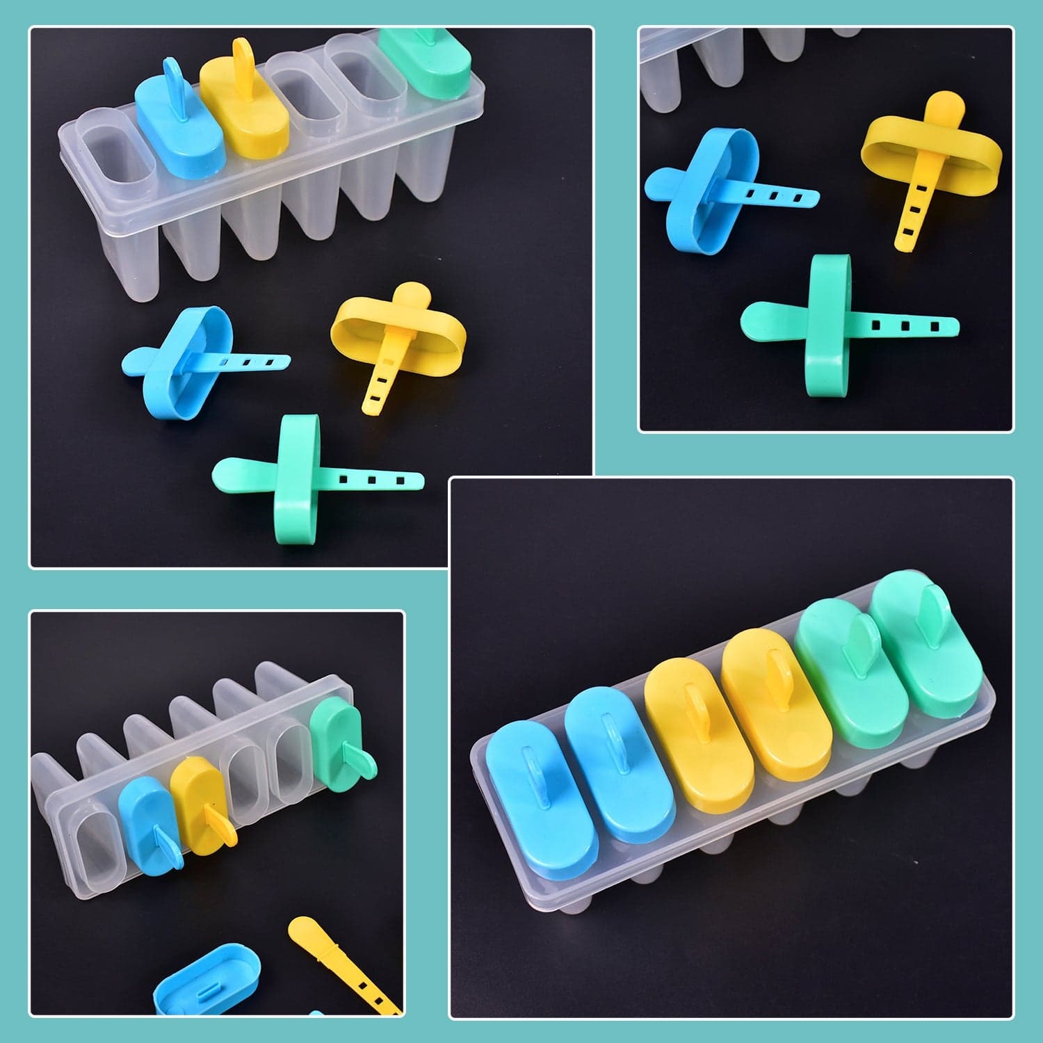 Ice Candy Maker Upgrade sicle Molds Sets 6 Ice Makers Reusable Ice Lolly Cream Mold Home-Made sicles Mould with Stick thumbnail 4