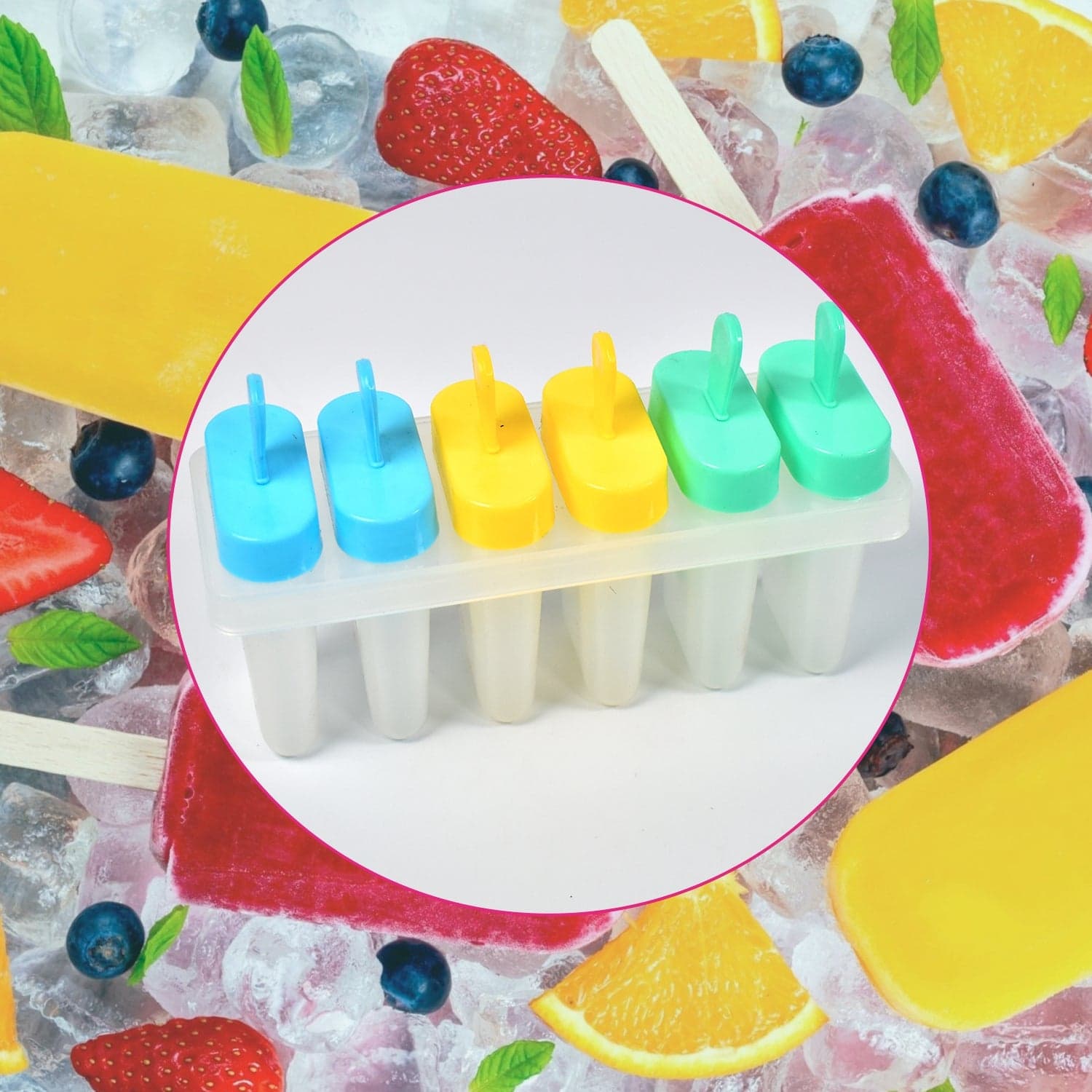 Ice Candy Maker Upgrade sicle Molds Sets 6 Ice Makers Reusable Ice Lolly Cream Mold Home-Made sicles Mould with Stick thumbnail 6