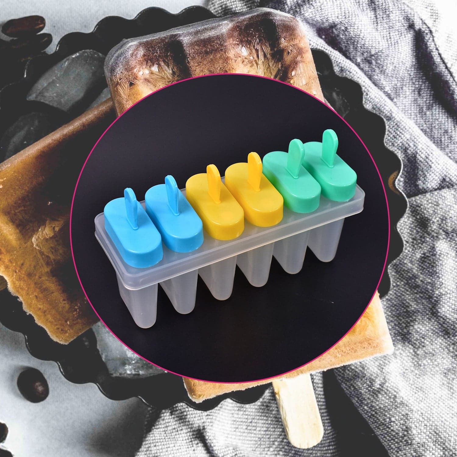Ice Candy Maker Upgrade sicle Molds Sets 6 Ice Makers Reusable Ice Lolly Cream Mold Home-Made sicles Mould with Stick thumbnail 7