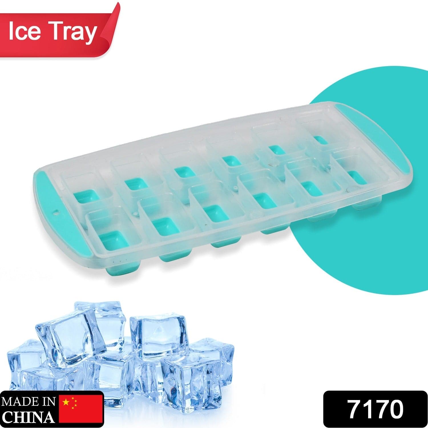 12-Grid Silicone Ice Cube Tray - Food-Grade Square Ice Maker, Easy Release Bottom thumbnail 2