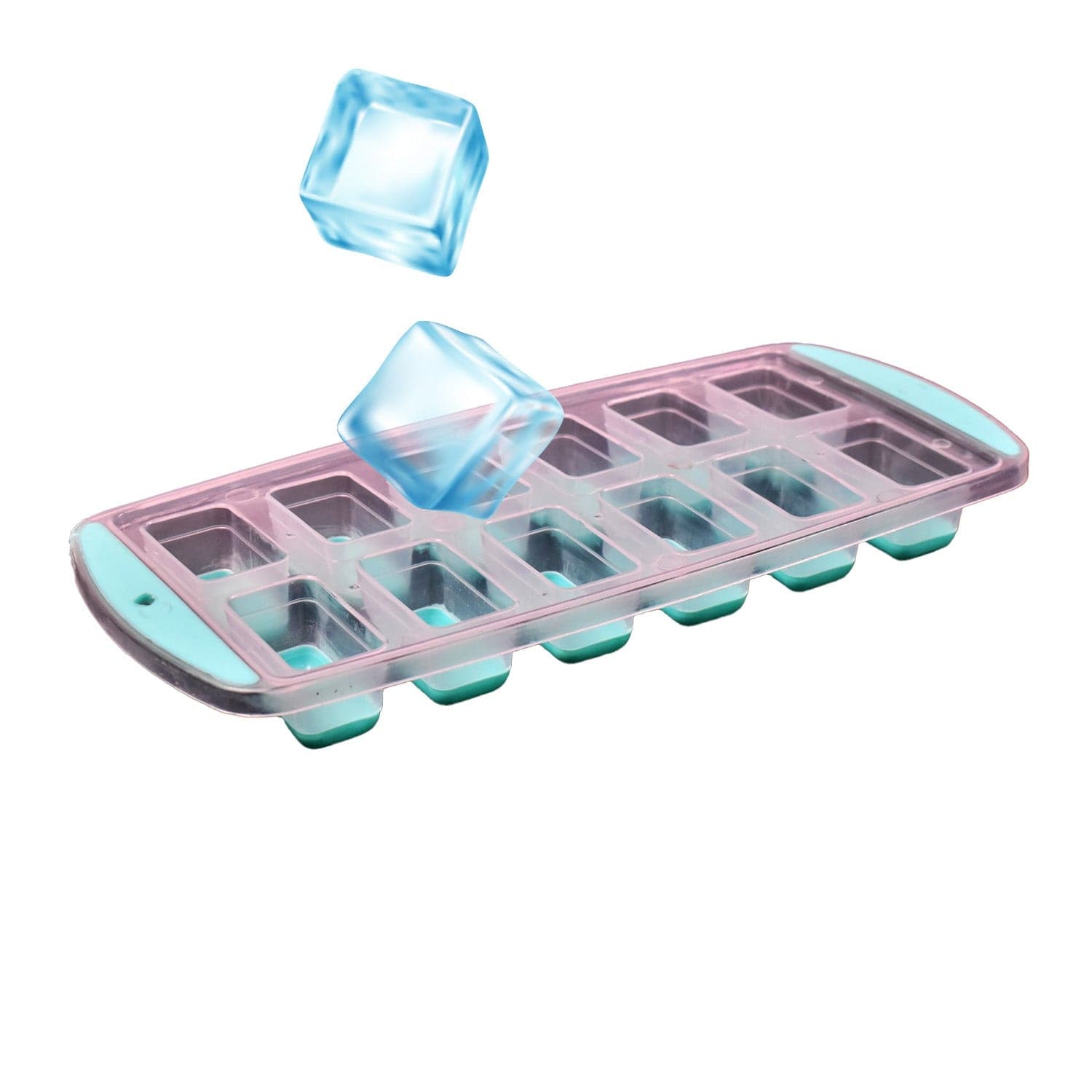 12-Grid Silicone Ice Cube Tray - Food-Grade Square Ice Maker, Easy Release Bottom thumbnail 3