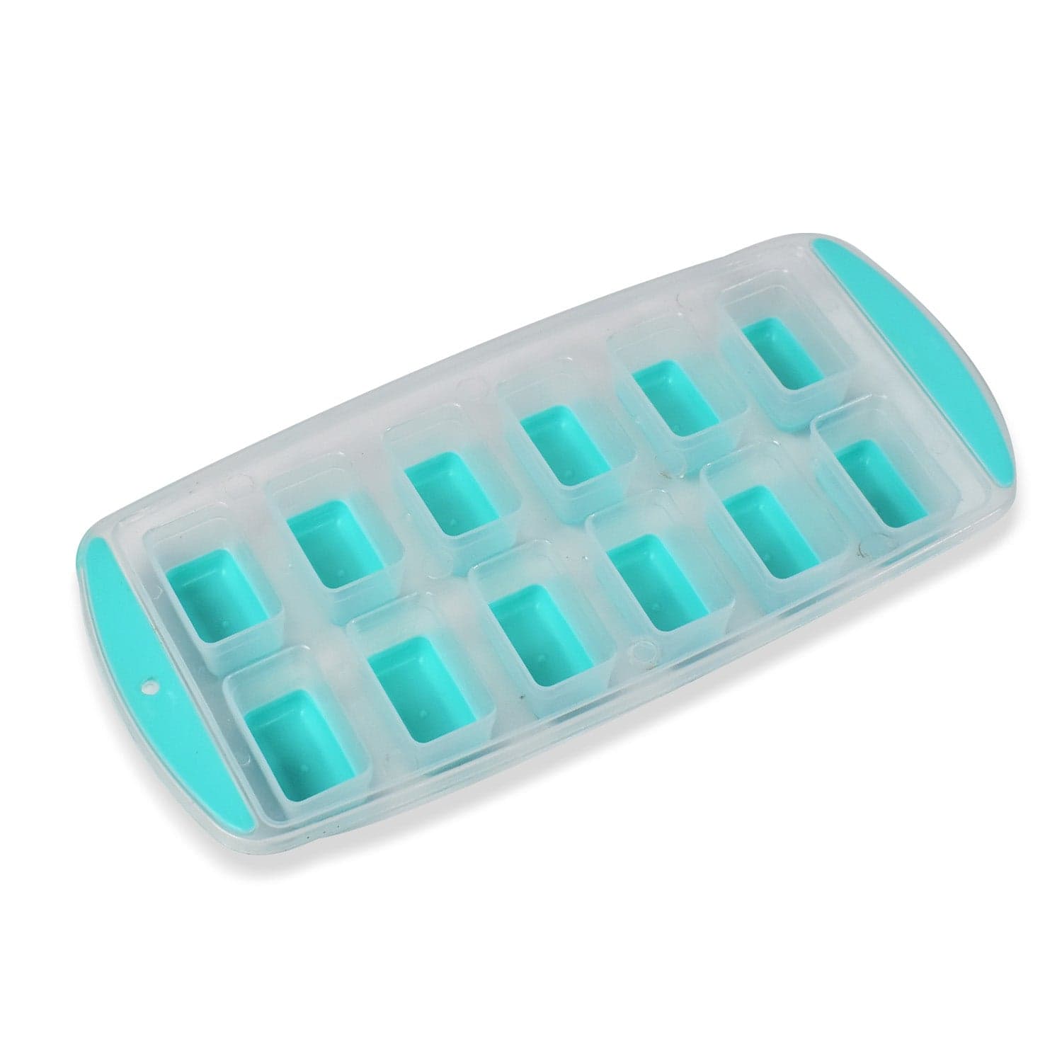 12-Grid Silicone Ice Cube Tray - Food-Grade Square Ice Maker, Easy Release Bottom thumbnail 4