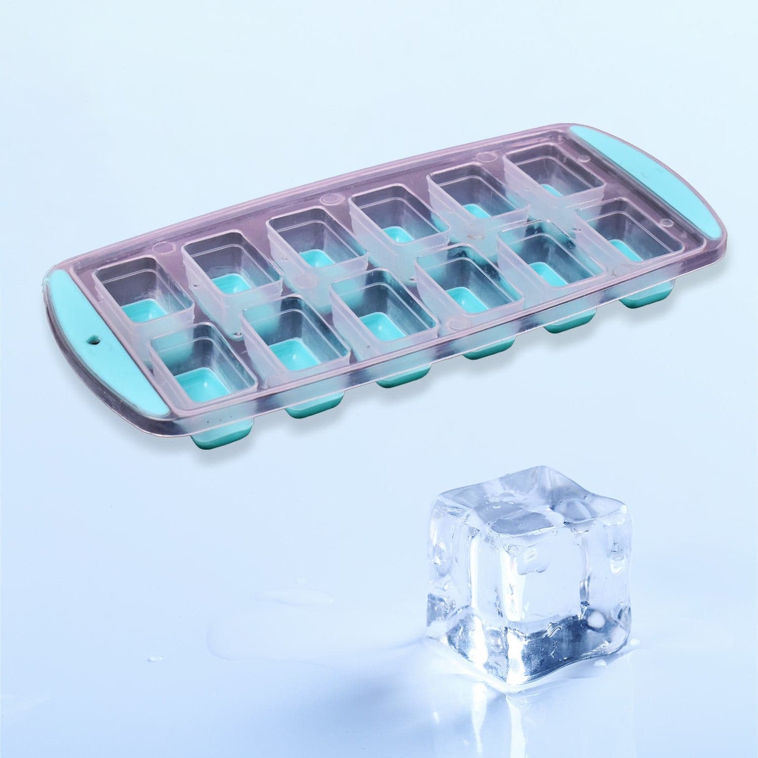 12-Grid Silicone Ice Cube Tray - Food-Grade Square Ice Maker, Easy Release Bottom thumbnail 5